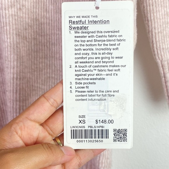 NWT Lululemon Cashmere Wool Restful Intention Sweater Dress Pink XS LW3CN0S - Picture 8 of 13